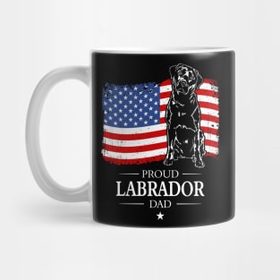 Proud Labrador Dad American Flag patriotic dog Mug